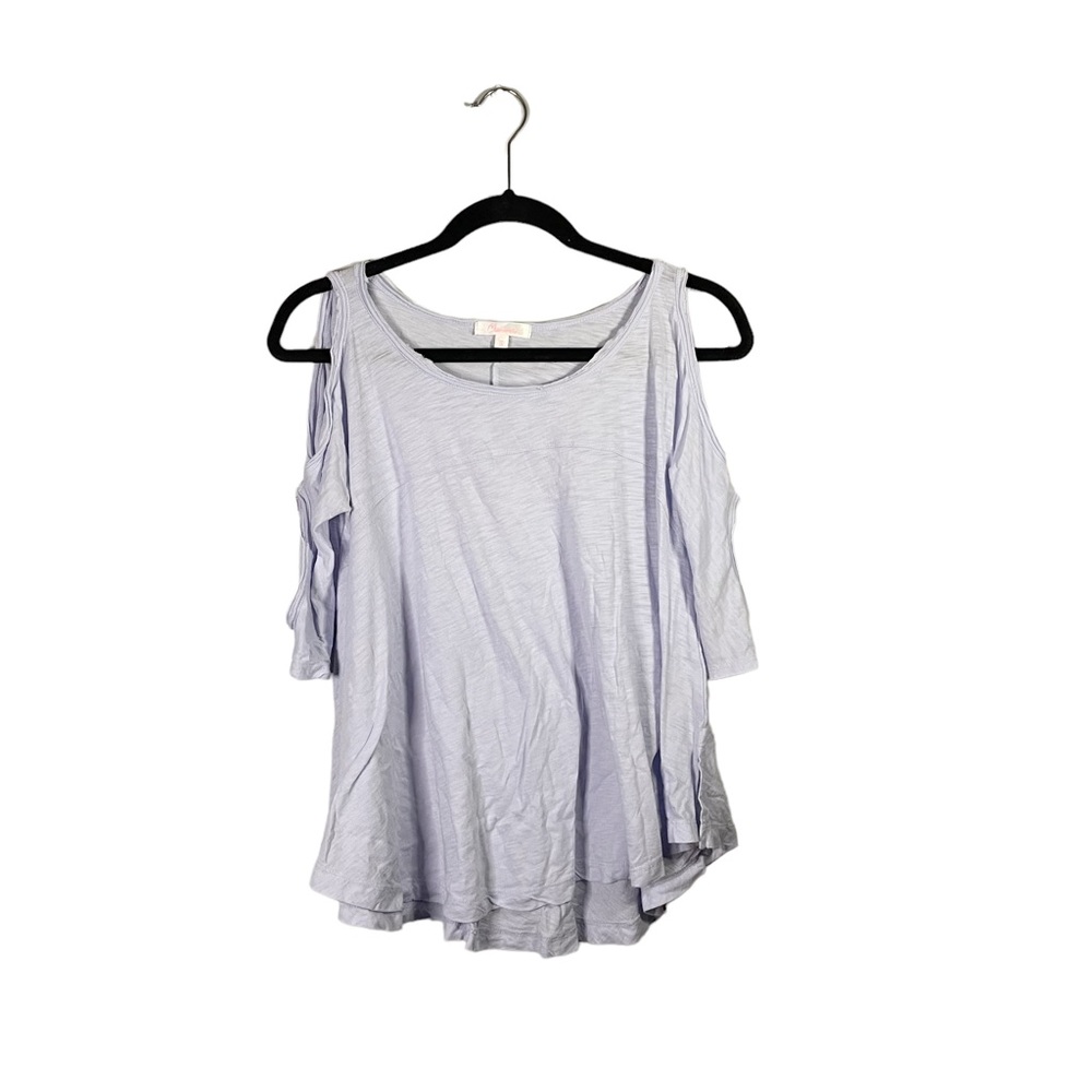 Mariana Pale Purple Boho Preppy Cold Shoulder Lightweight Blouse Size Small